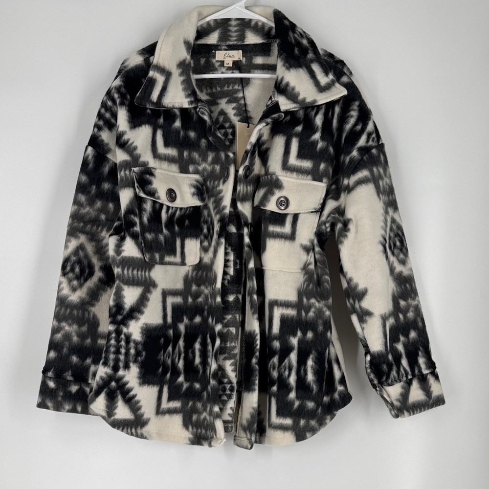 NWT Black and White Geometric Patterned Jacket